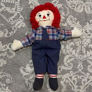 Vintage Applause Raggedy Andy Doll 16" with Plaid Shirt & Hat